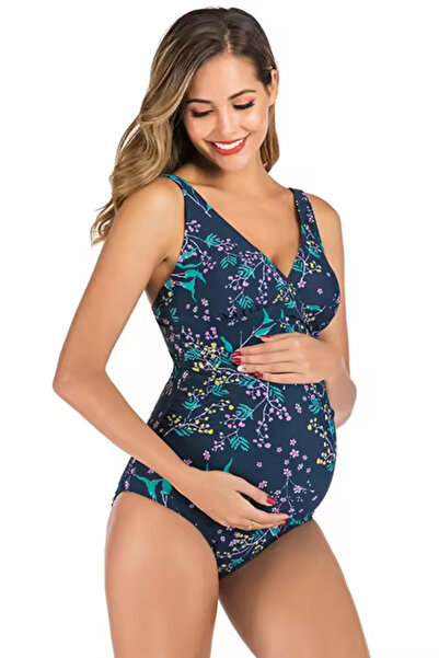 EFAYN.RO Costum de baie dama, o piesa, pentru gravide, clasic, decolteu in V,...