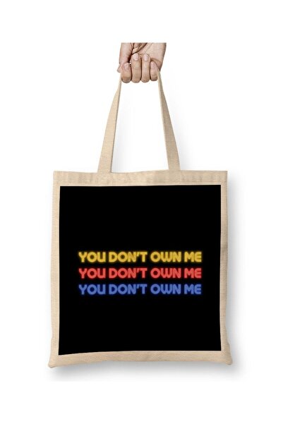 dekado حقيبة قماش YOU DON'T OWN ME بمقبض طويل