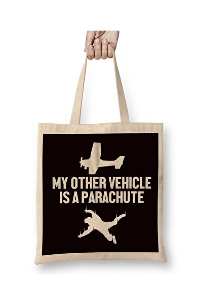 dekado Skydiving Skydiver Parachuting Free Fall Airplane Parachute Tote Bag م...