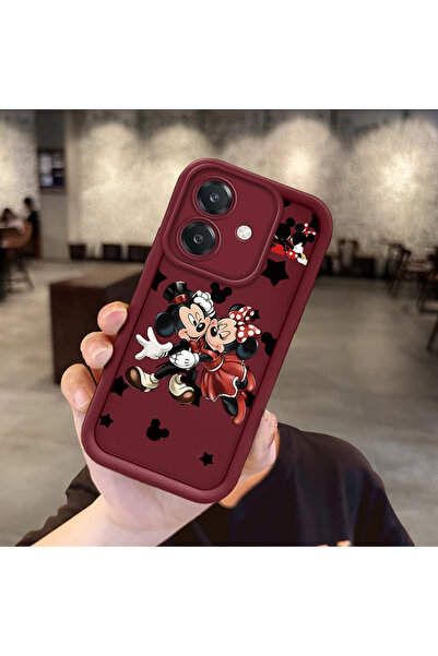 Hontinga OPPO A3 5G Uyumlu Darbeye Dayanıklı Basit Bordo Silikon Telefon Kılı...