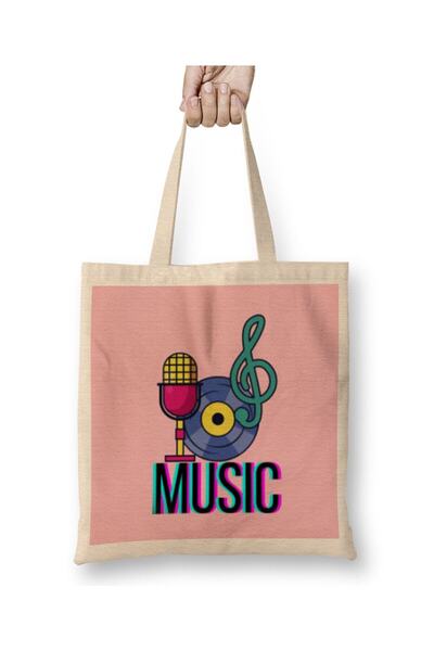 dekado Music Music Music Cloth Bag Long Handle