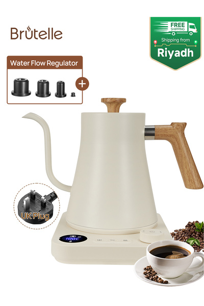 Brutelle غلاية كهربائية V60 بتصميم عنق الإوزة سعة 900 مل وقوة 1200 واط مع محد...