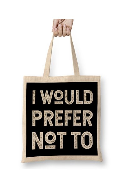 Generic Brand حقيبة قماشية من I Would Prefer Not To Bartleby's Polite ذات مقب...
