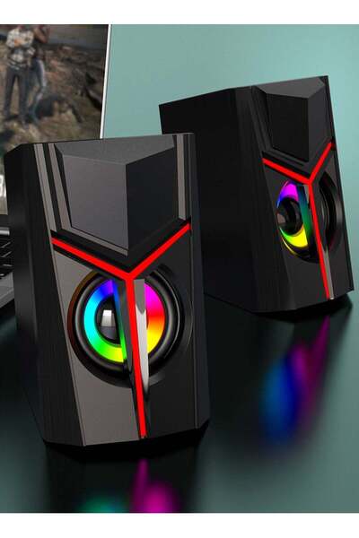 BONKS مكبرات صوت ستيريو، سماعات كمبيوتر مكتبي، سماعات ألعاب للكمبيوتر الشخصي ...