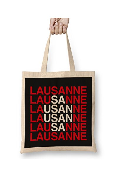 dekado Lausanne With Switzerland Flag 02 Cloth Bag Long Handle