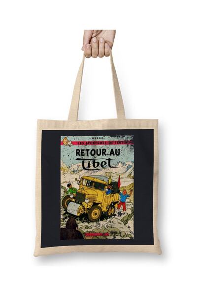dekado The Adventures Of Tintin Retour Au Tibet Vintage Cover Style Tote Bag ...