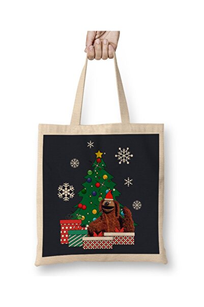 dekado حقيبة قماش Rowlf The Dog Around The Christmas Tree Muppets بمقبض طويل