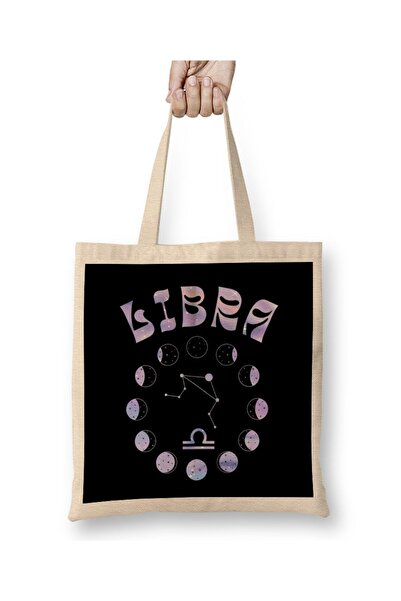 dekado حقيبة قماش Zodiac Sign Libra بمقبض طويل