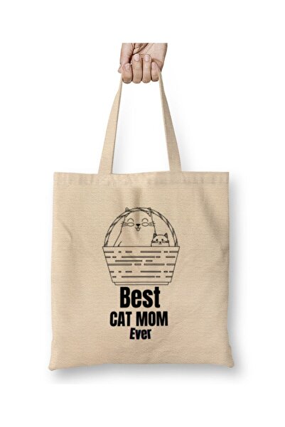 dekado حقيبة حمل مضحكة من Mothers Day 2021 Best CAT MOM Ever بمقبض طويل