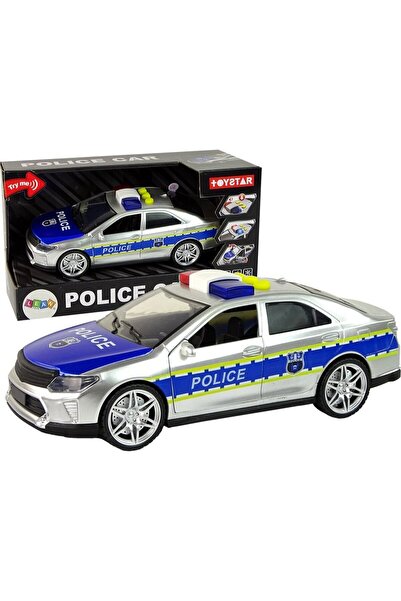 LeanToys Mașină de poliție 1:14 cu tracțiune prin fricțiune, sunete, lumini, ...