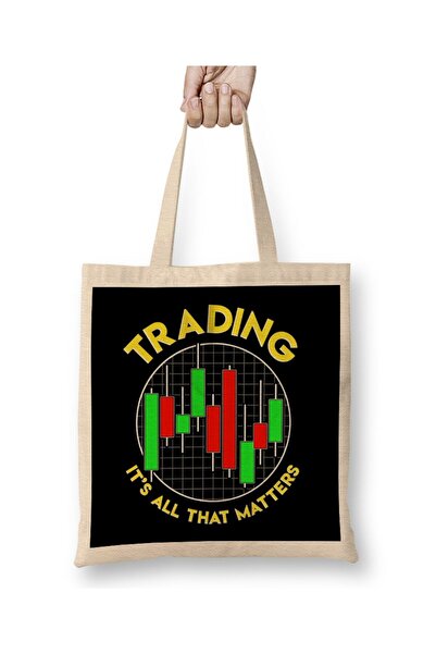 dekado حقيبة قماشية مضحكة لسوق الأسهم بمقبض طويل من Trading It's All That Mat...