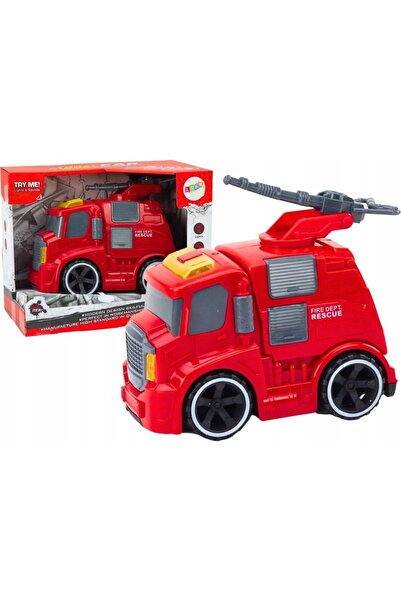 LeanToys Pompieri Camion de pompieri Sunete de tun Lumini Roșu