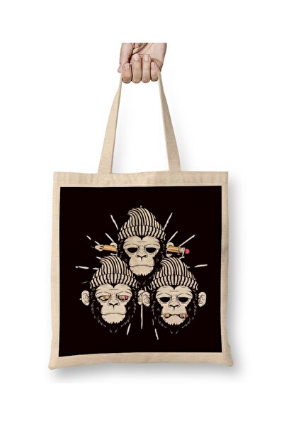 dekado حقيبة حمل فنية يابانية من See Speak No Evil Japan Monkeys Gorilla ذات ...