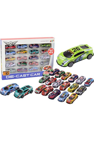 LeanToys Set de mașini de jucărie, mașini sport de curse cu arc, scară 1:64, ...