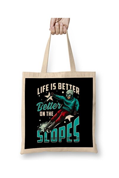 dekado حقيبة قماش للتزلج والتزلج على الجليد من Life Is Better On The Slopes ب...