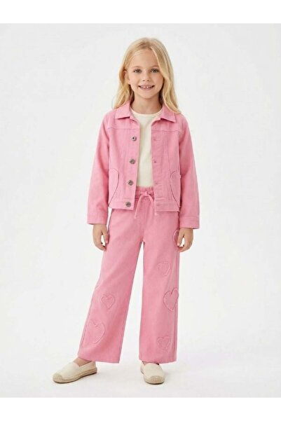 Zekids Κοριτσίστικο Σετ Τριών Τεμαχίων με Λεπτομέρεια Καρδιάς (Σακάκι + Μπλού...