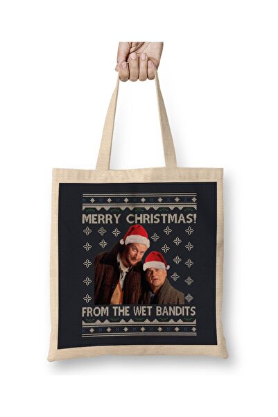 dekado عيد ميلاد سعيد من The Wet Bandits Home Alone حقيبة قماش بمقبض طويل