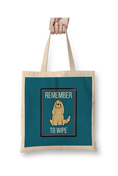 dekado REMEMBER TO WIPE DOG Lover Gif t Cloth Bag Long Handle