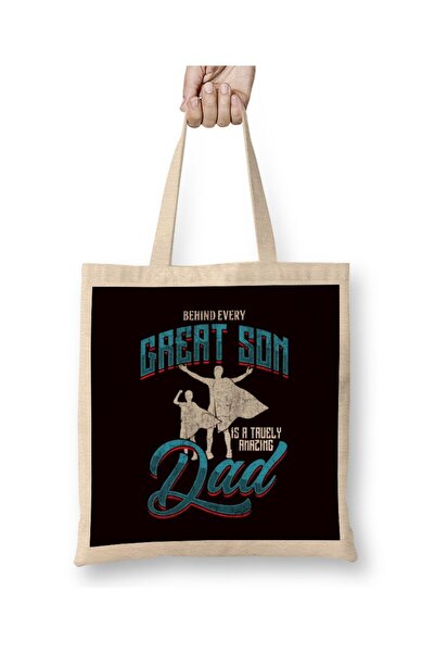 dekado Great Son Amazing Dad Father Papa Daddy Children Stepdad Tote Bag Long...