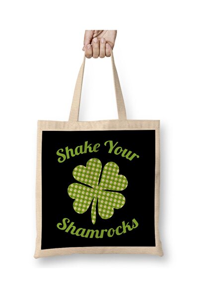 dekado Cute & Funny Shake Your Shamrocks St Patty's Day Tote Bag Long Handle