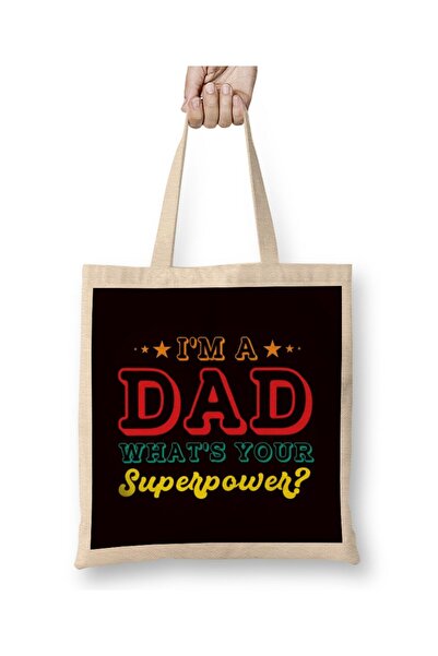 dekado Dad Power Daddy Papa Poppa Husband Father Stepdad Family Tote Bag Long...