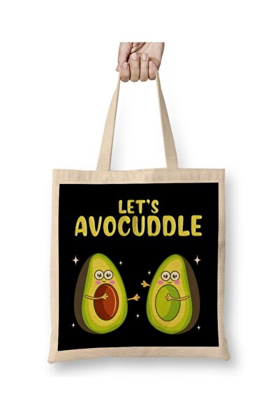 dekado حقيبة قماشية لطيفة من Let's Avocadoddle Cuddling Pun ذات مقبض طويل