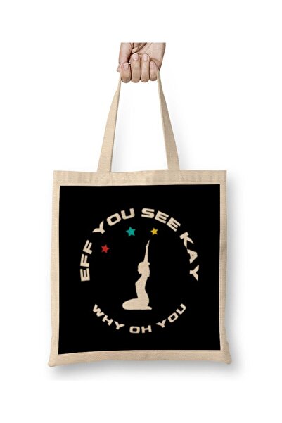 dekado Eff You See Kay Why Oh You YOGA LOVER Cloth Bag Long Handle