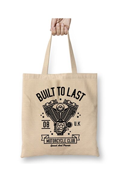 Generic Brand Built To Last Motorcycle Club Tote Bag Long Handle
