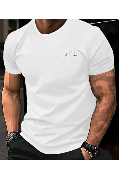 LİNA06 Men's Summer Trendy Goose Print Short Sleeve T-Shirt, Casual Versatile...