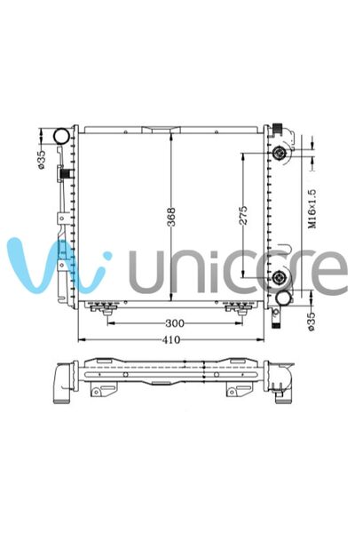 SU RADYATÖRÜ MERCEDES 200E, 230E OTOMATİK 1984-1992 KALIN 32mm 410*370 / 201 500 29 03, 201 500 61 0