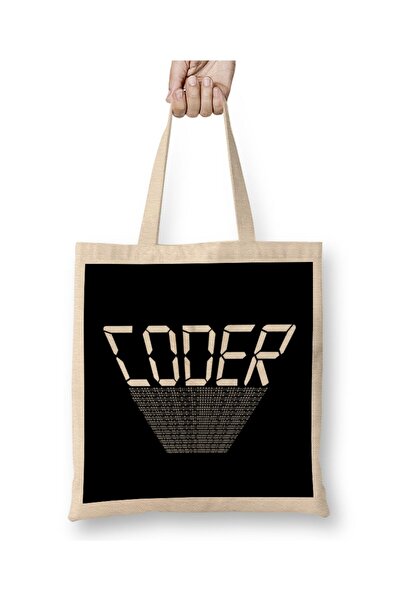 dekado حقيبة قماش للطلاب من Coder Coding Pros & Coding بمقبض طويل