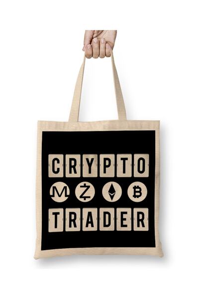 Generic Brand Crypto Trader Bitcoin Blockchain المتعثرة 02 حقيبة حمل بمقبض طويل