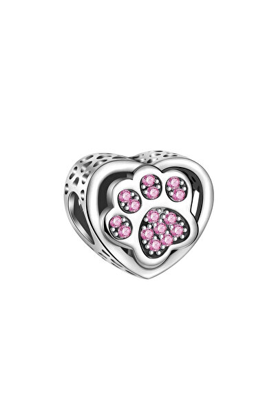Choice24 SCR6040 New Heart-Shaped Charms 925 Sterling Silver Flower Forever L...