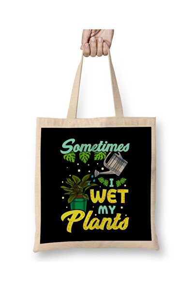 dekado Funny Sometimes I Wet My Plants Gardening Pun Cloth Bag Long Handle