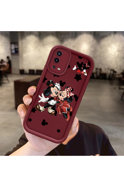 Hontinga OPPO A55 Uyumlu Darbeye Dayanıklı Basit Bordo Silikon Telefon Kılıfı...