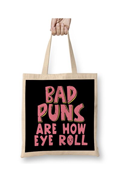 dekado Punny Bad Puns How Eye Roll Funny Pun Cloth Bag Long Handle