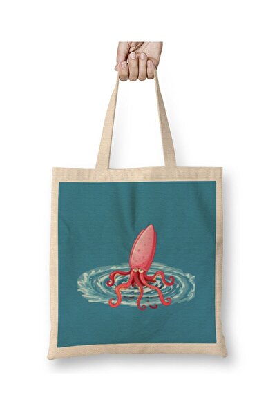 dekado Octopus Illustration Cloth Bag Long Handle