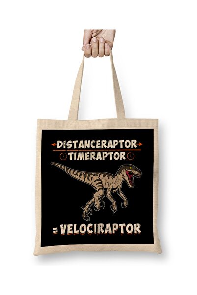 dekado Distanceraptor Timeraptor Velociraptor Pun Tote Bag Long Handle