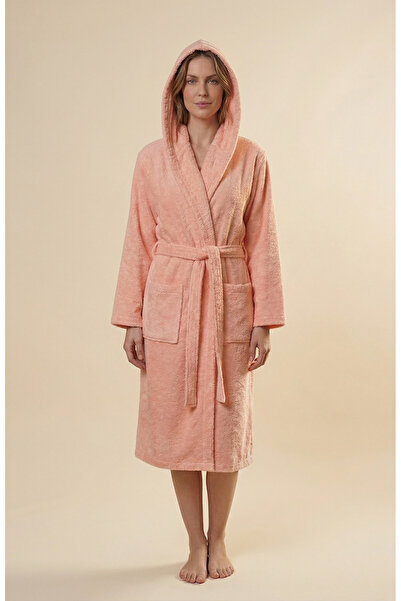 Motif Mağaza Γυναικείο μπουρνούζι με κουκούλα και τσέπες, 100% βαμβάκι