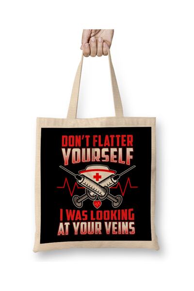 dekado Don't Flatter Yourself I Was Looking At Your Veins Tote Bag Long Handle