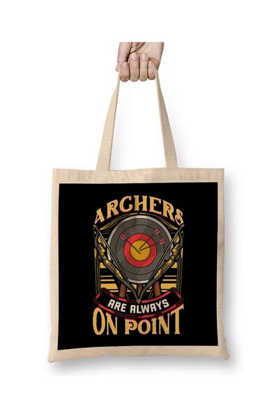 dekado Funny Archers Are Always On Point Archery Pun Tote Bag Long Handle
