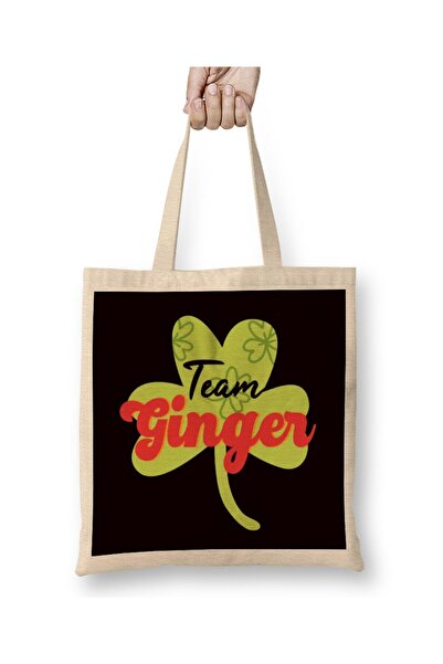 dekado Team Ginger Redhead Shamrock Irish Red Orange Hair Haired Tote Bag Lon...