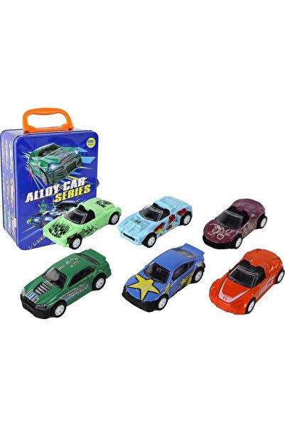 LeanToys Set de vehicule cu acționare prin fricțiune într-o carcasă metalică