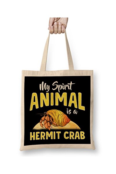 dekado حقيبة قماش لطيفة ومضحكة من My Spirit Animal Is a Hermit Crab ذات مقبض ...