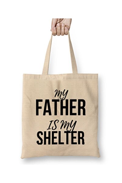 dekado حقيبة قماش MY FATHER IS MY SHELTER بمقبض طويل