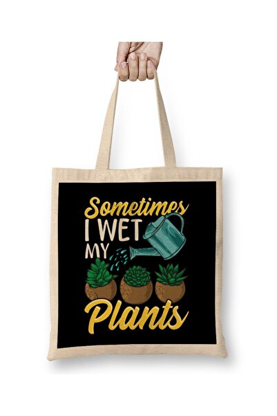 Generic Brand Funny Sometimes I Wet My Plants Gardening Pun Cloth Bag Long Ha...