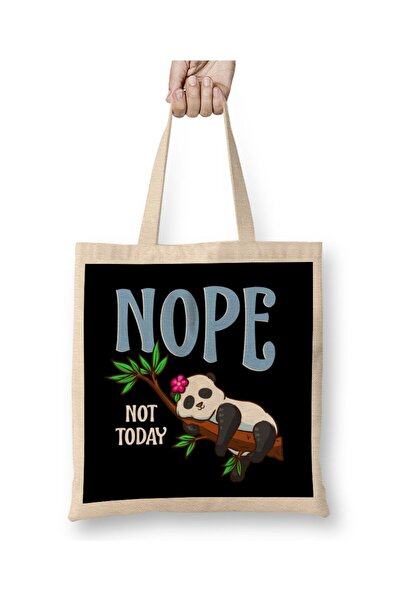 dekado حقيبة حمل لطيفة ومضحكة من Nope Not Today Lazy Napping Panda بمقبض طويل