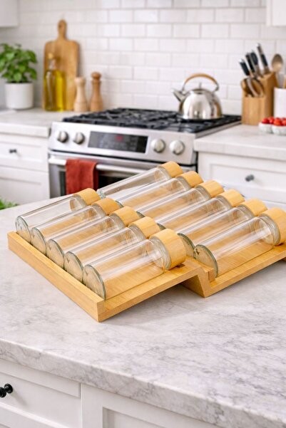 Janset Bambu çekmece içi baharatlık standı 2li