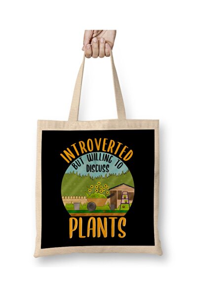 dekado Introverted But Willing To Discuss Shy Plant Owner Tote Bag Long Handle