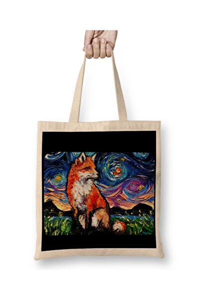 dekado حقيبة يد Fox Vulpine Night بمقبض طويل